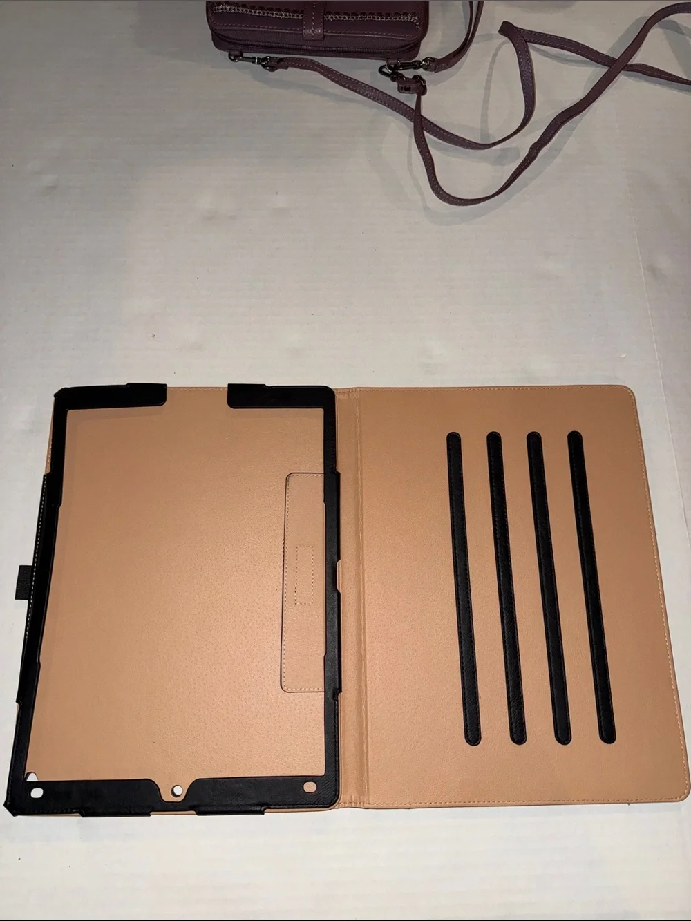 Black Leather Tablet Folio Case - Slim Protective Sleeve 1st generation iPad